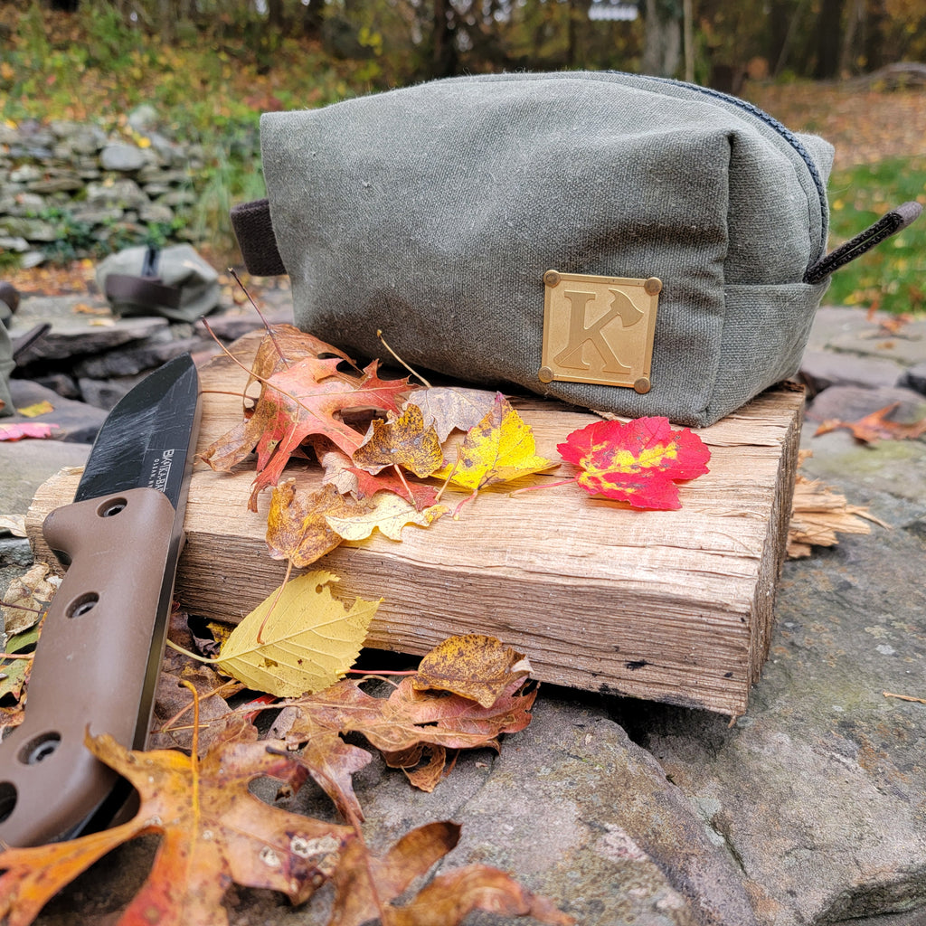 Waxed Canvas EDC Toiletry Bag – Handcrafted Water-Resistant Dopp Kit KenyonKraft