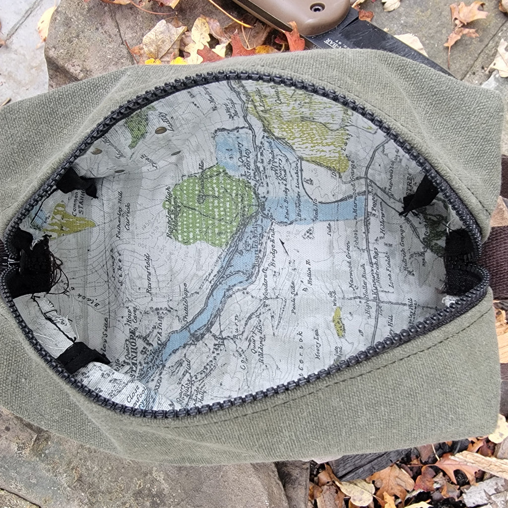 Waxed Canvas EDC Toiletry Bag – Handcrafted Water-Resistant Dopp Kit KenyonKraft