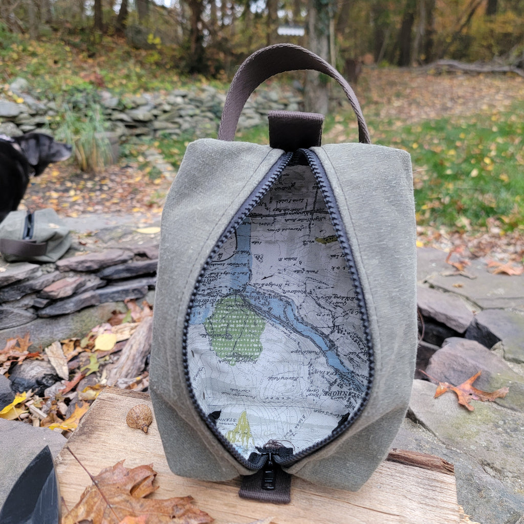 Waxed Canvas EDC Toiletry Bag – Handcrafted Water-Resistant Dopp Kit KenyonKraft