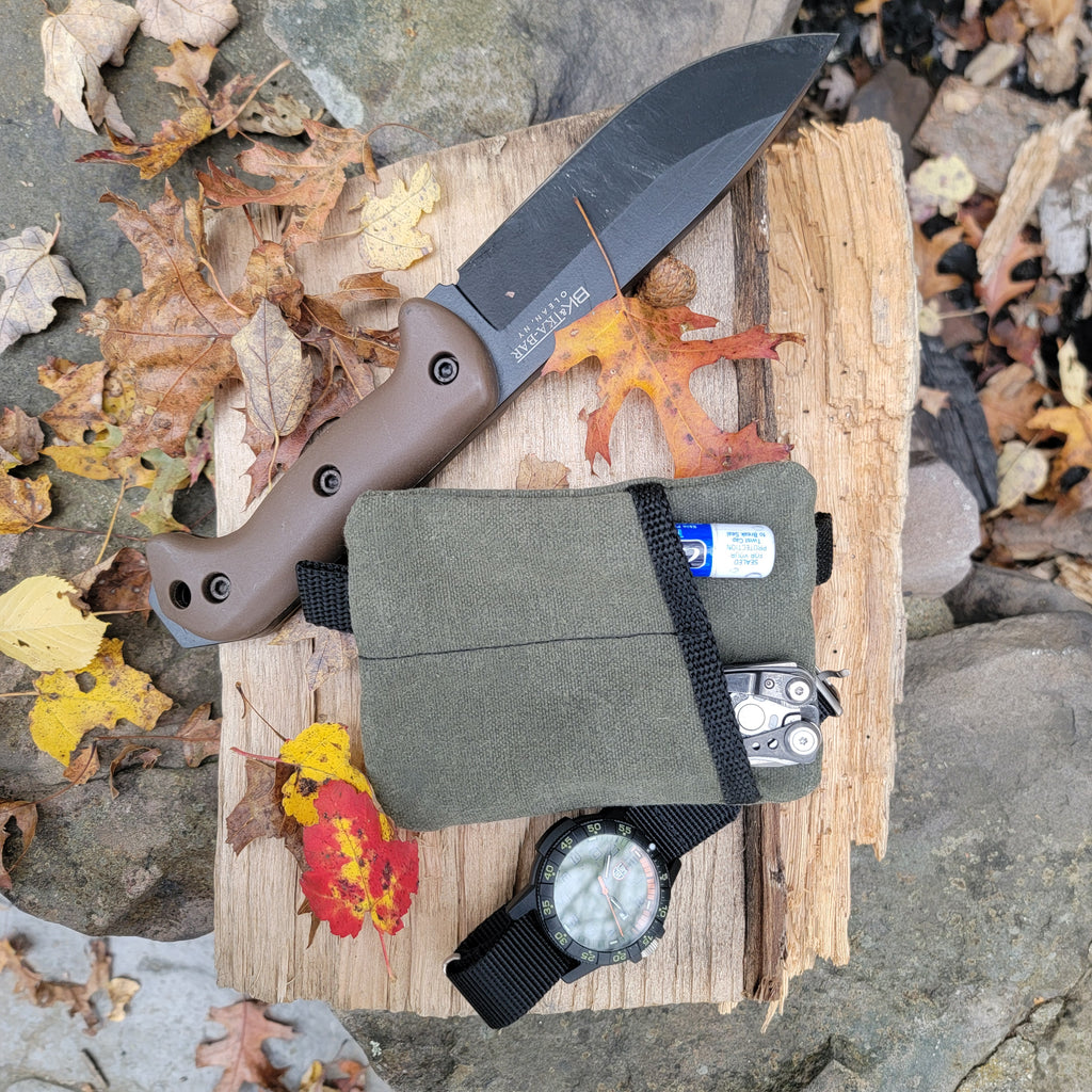 Handmade Waxed Canvas EDC Multi-Tool Pocket Pouch | Rugged Compact Organizer by KenyonKraft