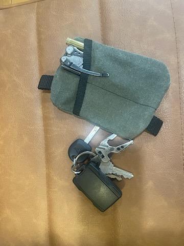 Handmade Waxed Canvas EDC Multi-Tool Pocket Pouch | Rugged Compact Organizer by KenyonKraft